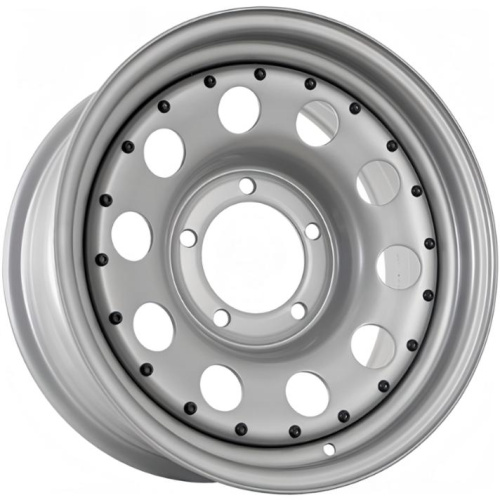Grizzly SW04 7x16 5*139.7 ET0 DIA108.6 Silver + Black Rivet Литой